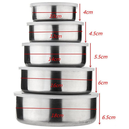 Stackable Stainless Bowls with Lids