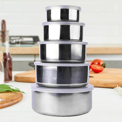 Stackable Stainless Bowls with Lids