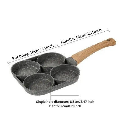 4hole Omelet Pan Frying Pot Thickened Nonstick Egg Pancake Steak Cooking Pans Hamburg Bread Breakfast Maker Induction Cookware