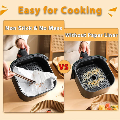 50 Non-Stick Round Air Fryer Papers